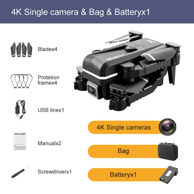 2021 KK1 Mini Drone 4K Hd Dual Camera Height Keeping Drones Wifi Fpv Foldable Professional Helicopter